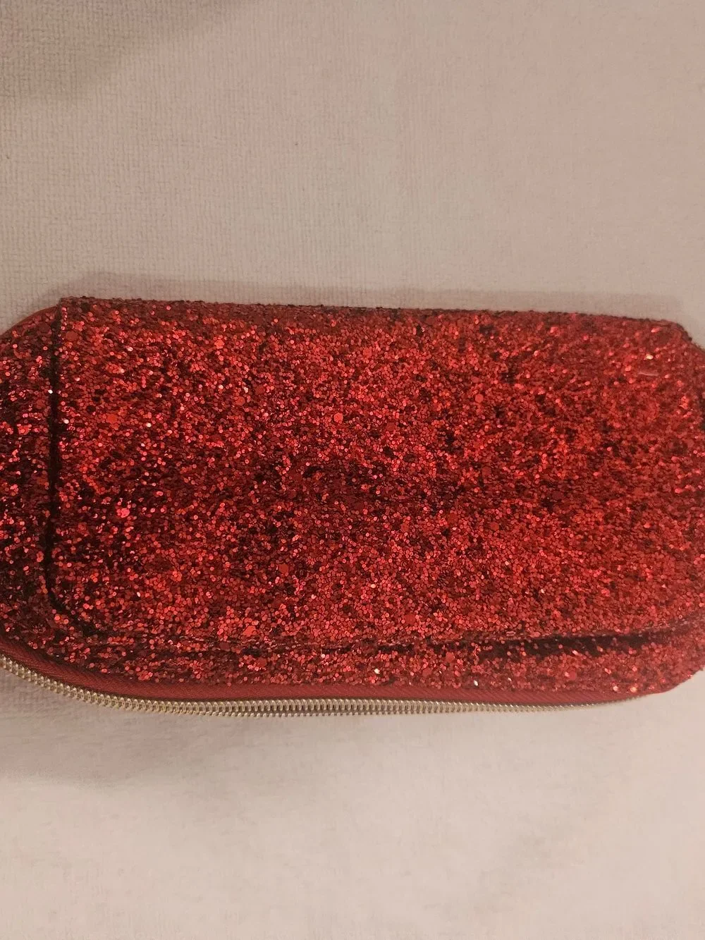 Red Glitter Zip Pouch Women’s Bag